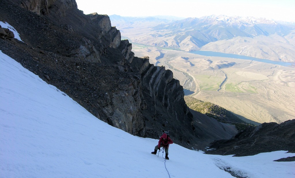 Looking down the route with the valley, far, far below. Dan Paulson Photo