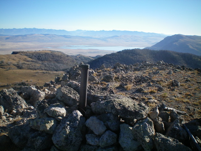 The summit of Slide Mountain with Upper Red Rock Lake (MT) in the background. Livingston Douglas Photo 