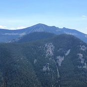 Peak 9681 on the horizon and Peak 8910 in the foreground viewed from N Mountain.