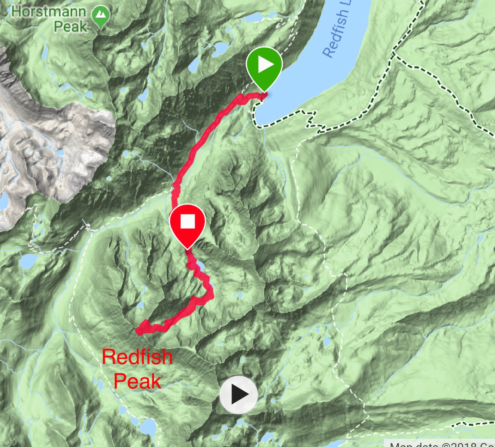 Dan Robbins’ GPS track. Dan’s route covered 9.0 miles round trip amd gained over 3,700 feet.