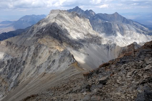 Looking back to Mt. Idaho and Borah from the North summit of 11,967.