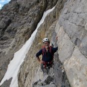 Frank Florence on the East Face of Borah.