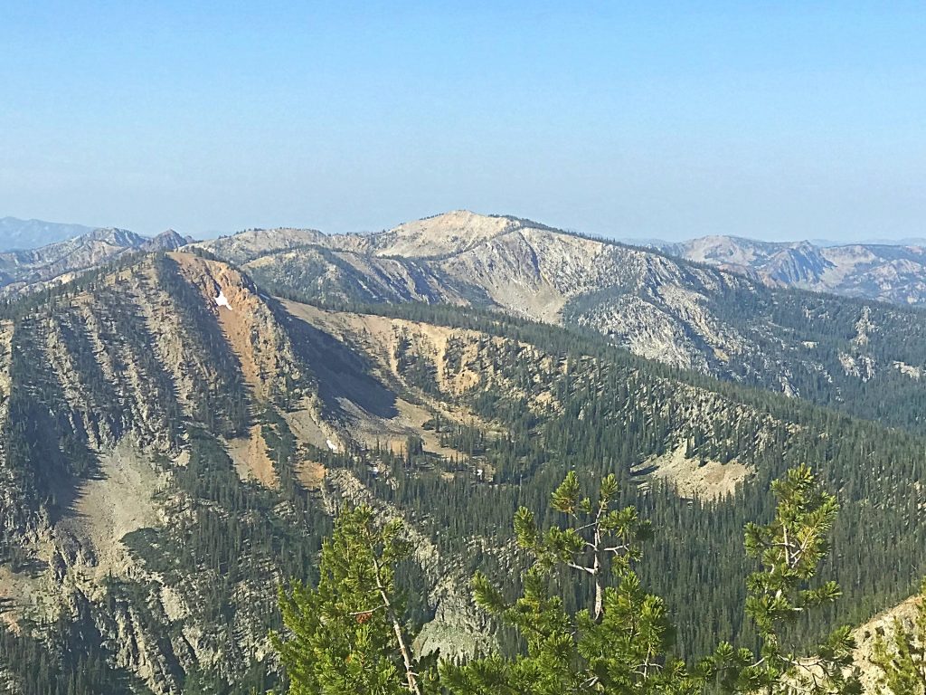 Greeley Mountain viewed from Mount Eldridge with Dixie Mountain on the left. This photo shows a lot of the ridge line from Eldridge to Greeley Mountain.
