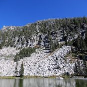 The west face of Peak 8540 (Fitsum Buckthorn Divide) viewed from Lake 7195. John Platt Photo