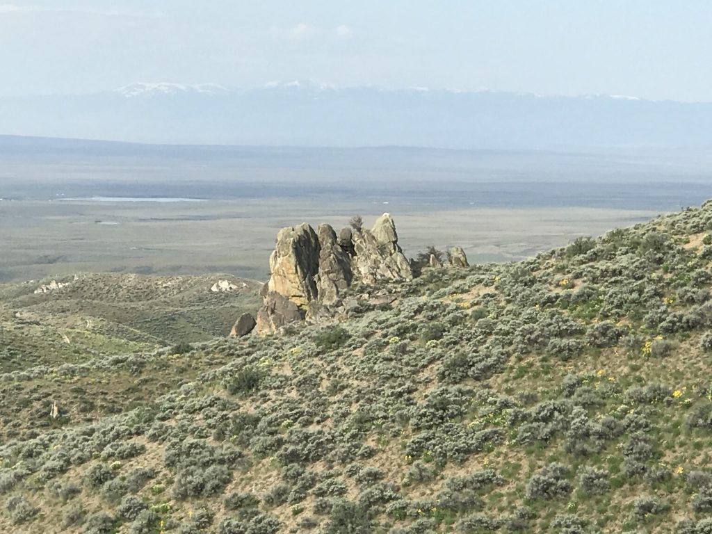 The Snake River Plain is always in view.