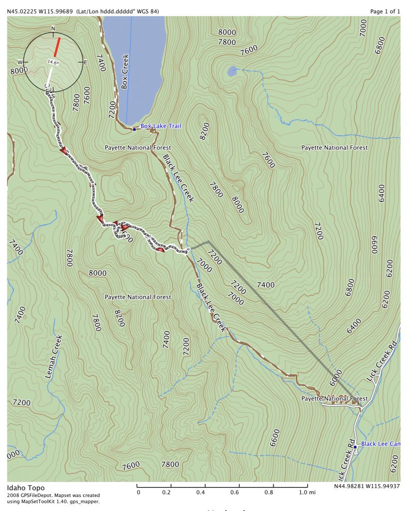 John Platt’s GPS track. This route covered 7.5 miles with 2,700 feet of gain round trip.