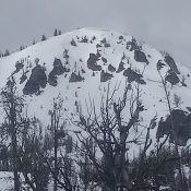 Peak 9217. The north ridge is on the right side of the photo. Brett Sergenian Photo