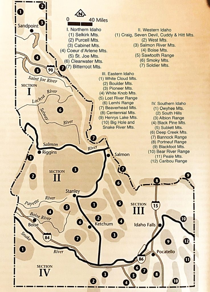 Idaho’s 36 major mountain ranges.