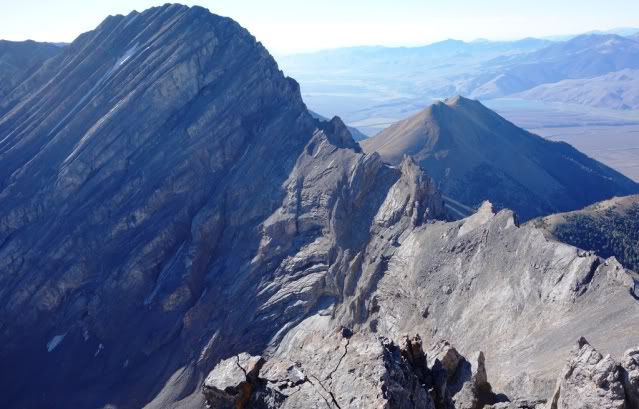 Church from Badrock and the second half of the ridge, The long jagged slab sections and two rotton looking towers make this the most wild part of the traverse.