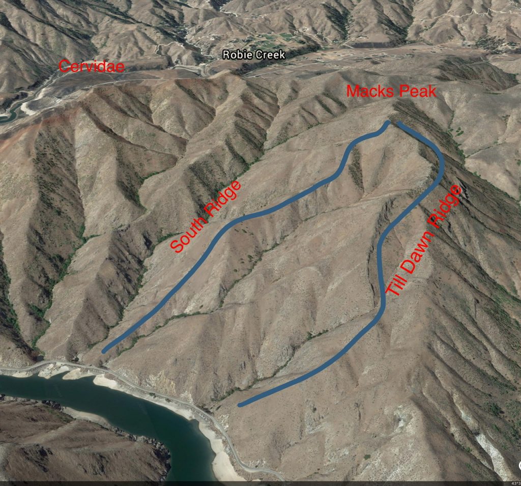 A Google Earth Image of Macks Peak.