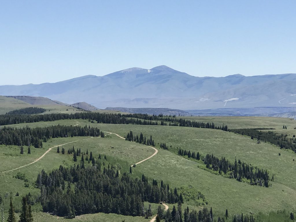 The views from the South Hills are massive in every direction. Mount Independence and Cache Peak viewed from Trapper Mountain.