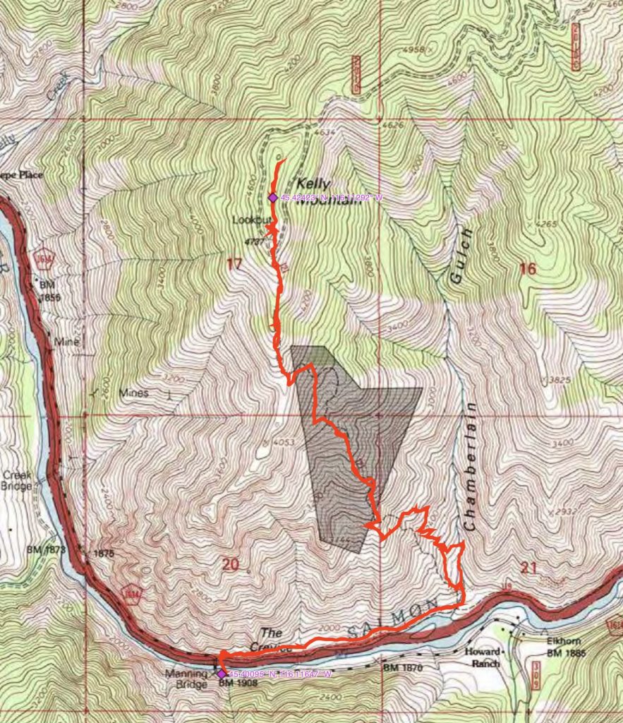 John Platt’s GPS track. His route covered 7.3 miles round trip and 3,747 feet of gain. The gain reading seems a bit high considering the starting point is 1,908 feet. 