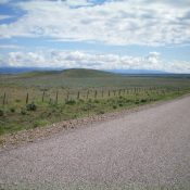 Cinder Butte (the gentle hump in center) as viewed from the southwest along the Dubois-Kilgore Road. Livingston Douglas Photo