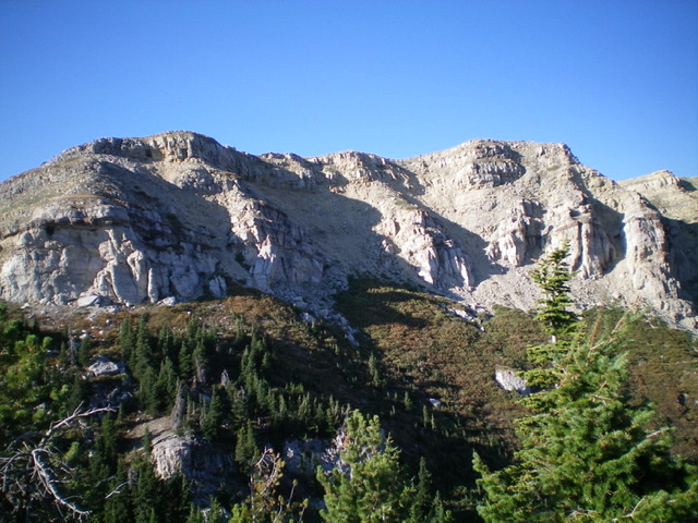 The sheer cliffs on the north side of the southeast ridge of Taylor Mountain. You can only see this from Montana. Livingston Douglas Photo 