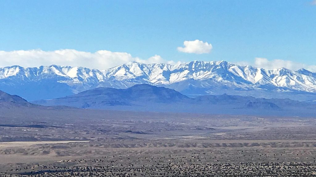 The higher south central Nevada mountains are still snow bound in mid-March.