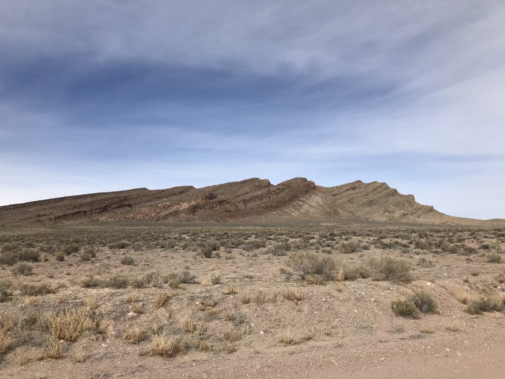 Cherry BM is a complex peak with steep cliffs on its east side and convoluted rills on its west side. This view is from Water Gap.