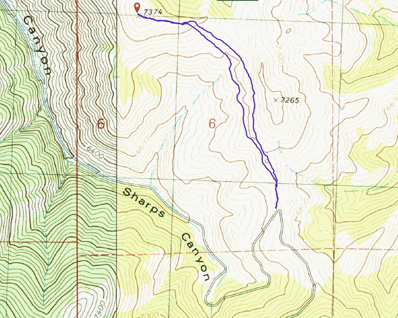 The round trip distance from the road is 2.3 miles with 490 feet of elevation gain. I take issue with Livingston on one point in his description. In my opinion the side hill past the interviening high point is not too difficult.