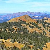 Lookout Peak viewed from Peak 7971 (Gem County HP). Council Mountain in the background.