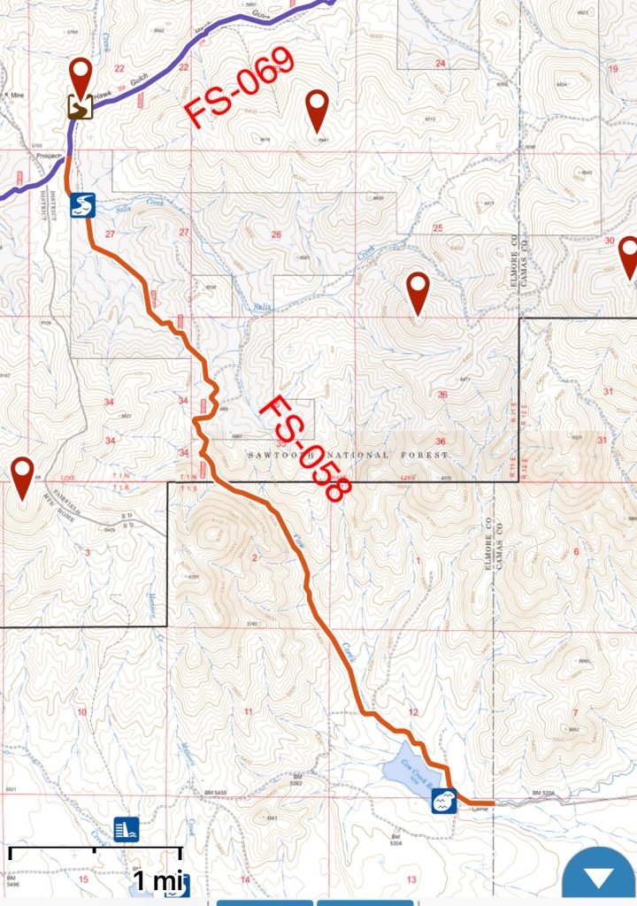 The Cow Creek Road is the roughest of the three roads accessing the southern Soldier Mountains.