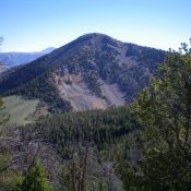 Fritz Peak and its rugged southwest aspects including its Class 3 southwest face (left of center). Livingston Douglas Photo