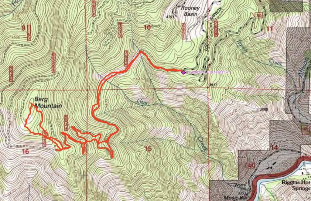 John Platt’s GPS track. His route covered 6.6 miles with 1800 feet of gain round trip.