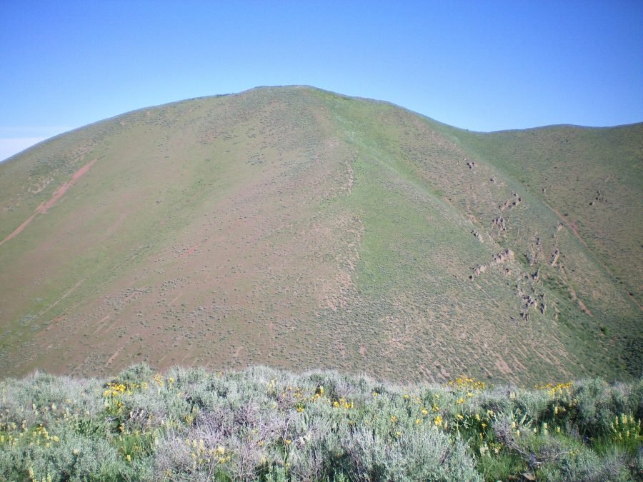 Red Devil Mountain as viewed from the Southwest Ridge of Peak 6852. The Southeast Shoulder is just right of center. Livingston Douglas Photo 