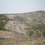 Peak 9766 and its LONG southeast ridge. The summit is right of center. Livingston Douglas Photo