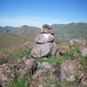 The summit cairn. Livingston Douglas Photo