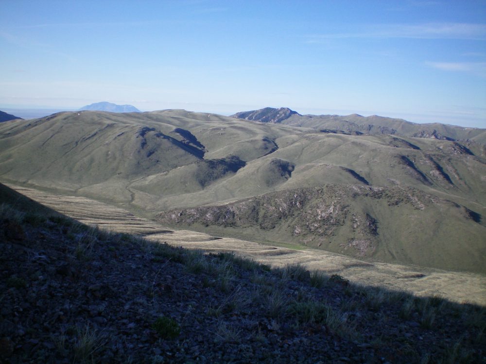 Peak 7194 (just left of center in the foreground) as viewed from the summit of Peak 8170. Livingston Douglas Photo 