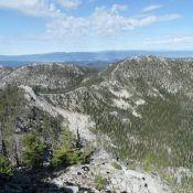 Peak 8300 on the left/center (farther south), 8494 on the right. As viewed from Square Top, with Long Valley in the background. John Platt Photo