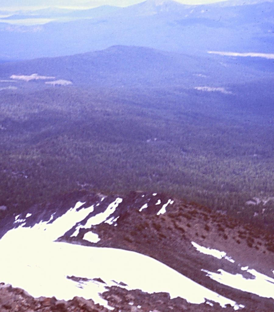 Looking down the ridge I climbed on Mount McLoughlin.