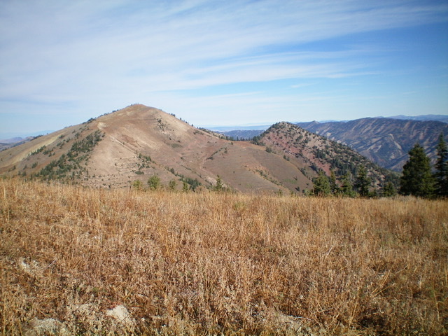 Big Elk Mountain (left) and Peak 9142 (right) as viewed from the southeast. Livingston Douglas Photo 