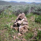 The summit cairn atop Peak 6186. Livingston Douglas