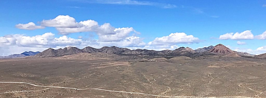I was first attracted to the mountains between Lund and Hiko, Nevada when I spotted Burnt Peak. It is the cone shaped Summit on the right side of this ridge.