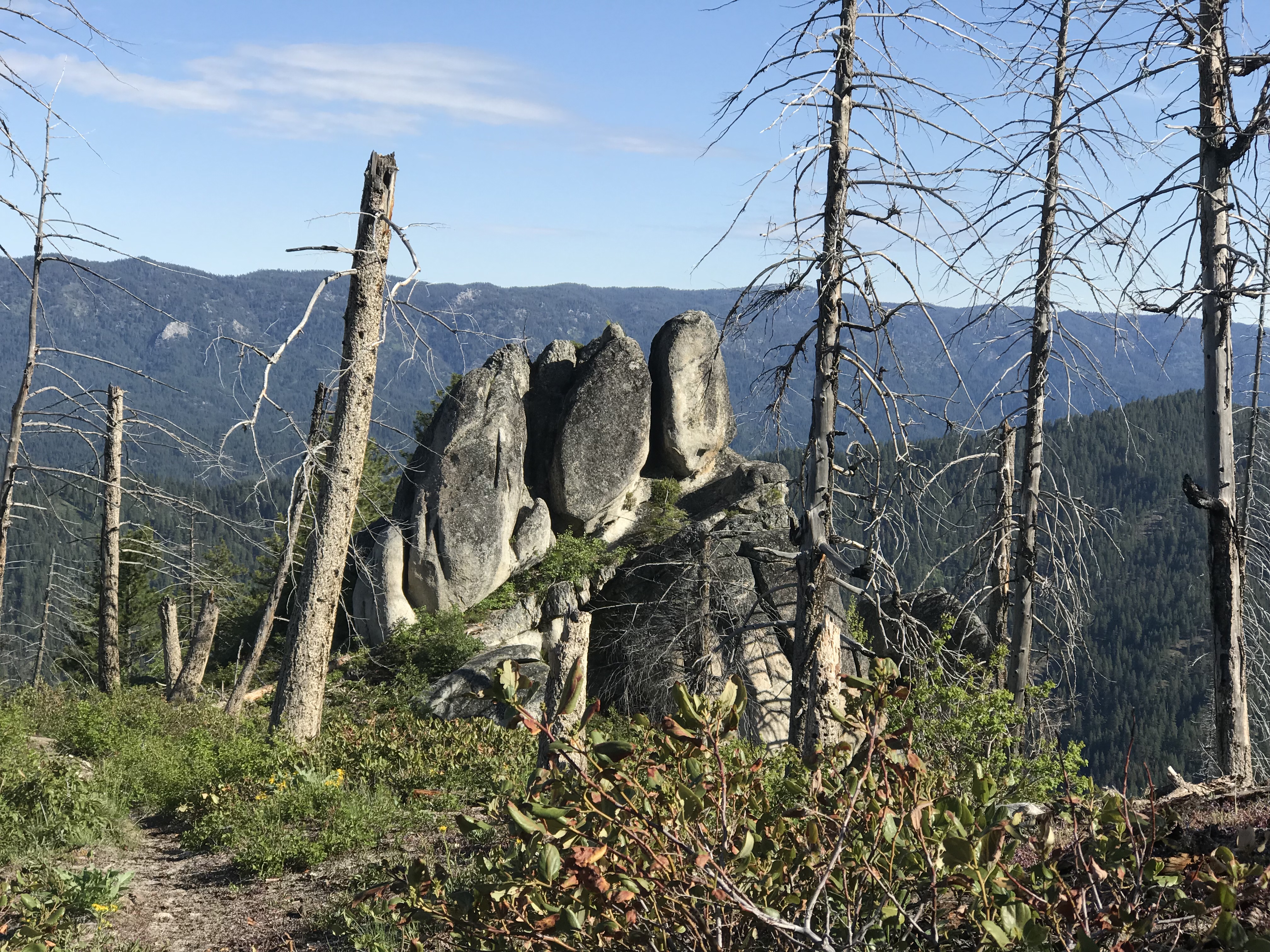 The trail passes many granite towers on its way to the summit.