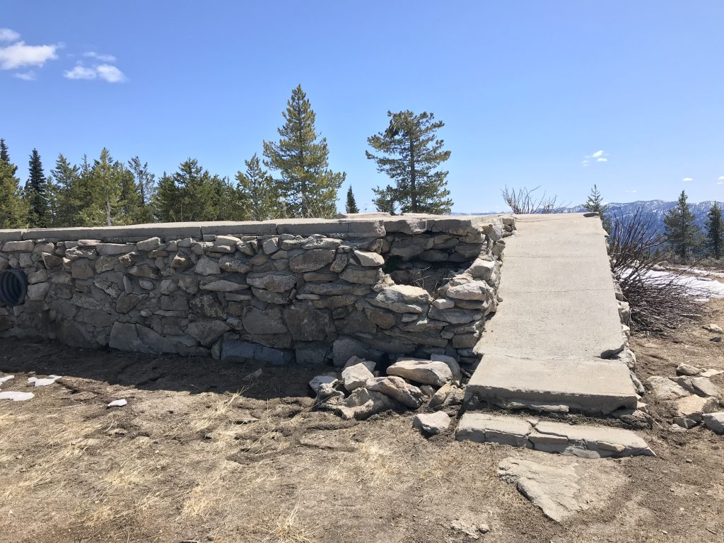 The lookout ruins in 2019.