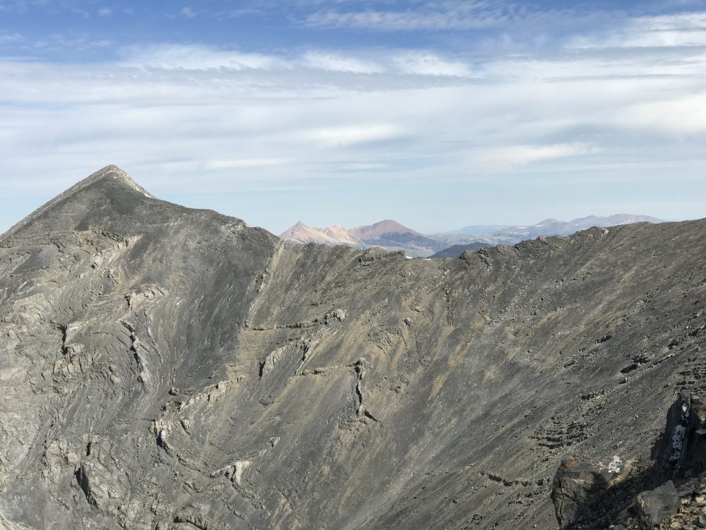 The Huhs Horn/Scott Peak Ridge viewed from the Tower Rib.