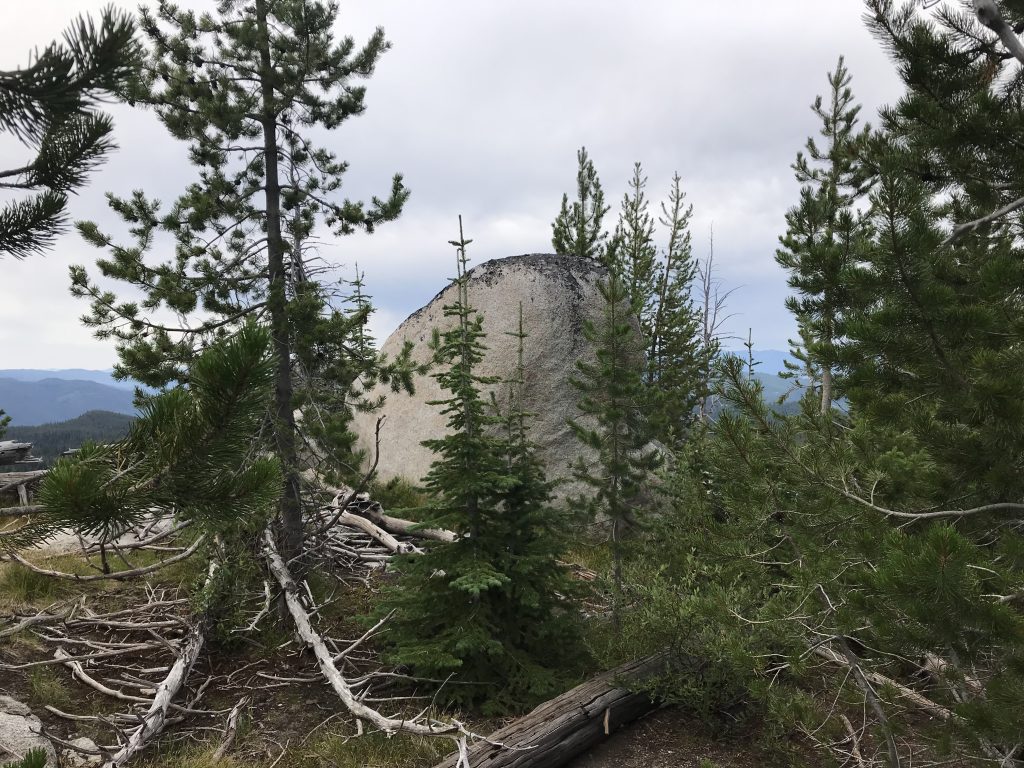 This boulder os the peak’s high point. It is easily ascended on its east side.