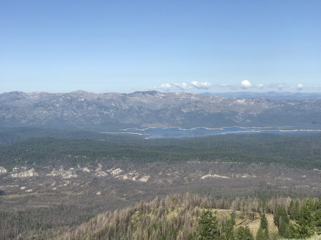 Deadwood Reservoir and Deadwood Ridge from the lookout.