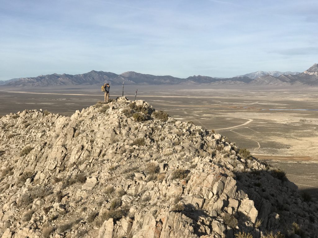 The summit ridge of Hot Creek Butte is a rugged spine