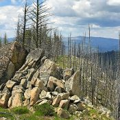 Looking across the summit toward the high point from the east.