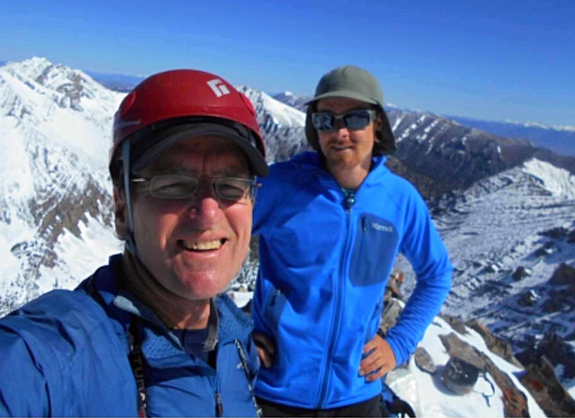 Pat McGrane and Taylor Buttars on the summit of Petros Peak. Pat McGrane Photo 