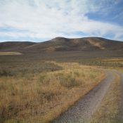 Peak 5578 (summit is left of center) and its northeast ridge (coming at the camera), as viewed from the 2-track BLM road that reaches a field near its base. Livingston Douglas Photo