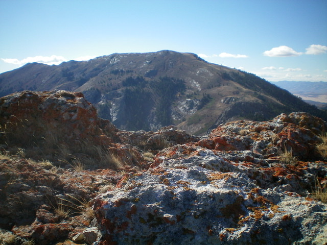 Scout Mountain as viewed from the summit rocks of Peak 8037 to its northeast. Livingston Douglas Photo 