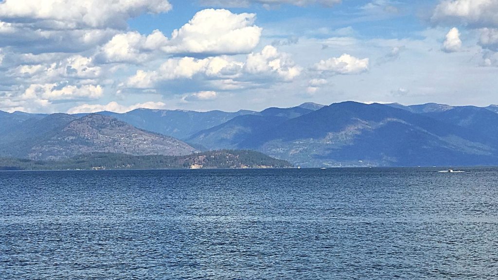 The Cabinet Mountains viewed from Sandpoint across Lake Pend Oreille.