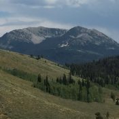 Caribou Mountain viewed from the Grays Lake Road to the west.