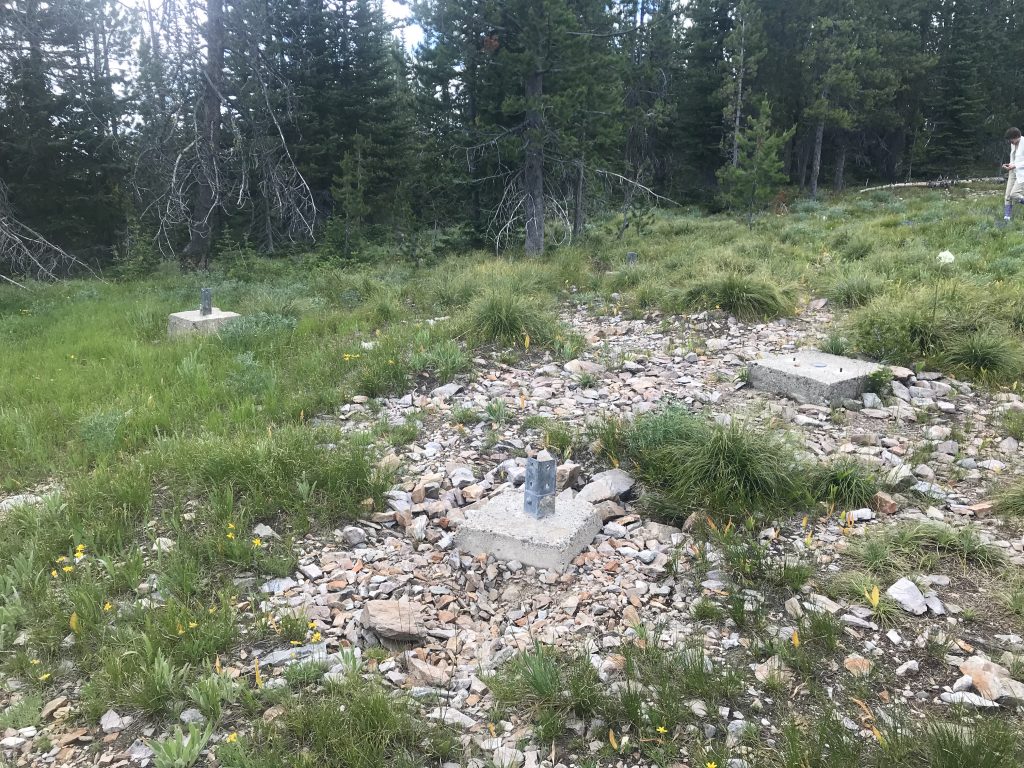 The footings for the lookout tower are all that remains on the summit.