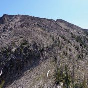 Waterfall Creek Peak looking up the northwest ridge. Dave Pahlas Photo