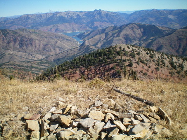 Looking northeast from the summit of Big Elk Mountain. Palisades Reservoir is in the distance. Livingston Douglas Photo 