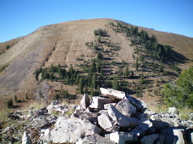 Big Elk Mountain as viewed from the summit of nearby Peak 9142 to its northeast. Livingston Douglas Photo 